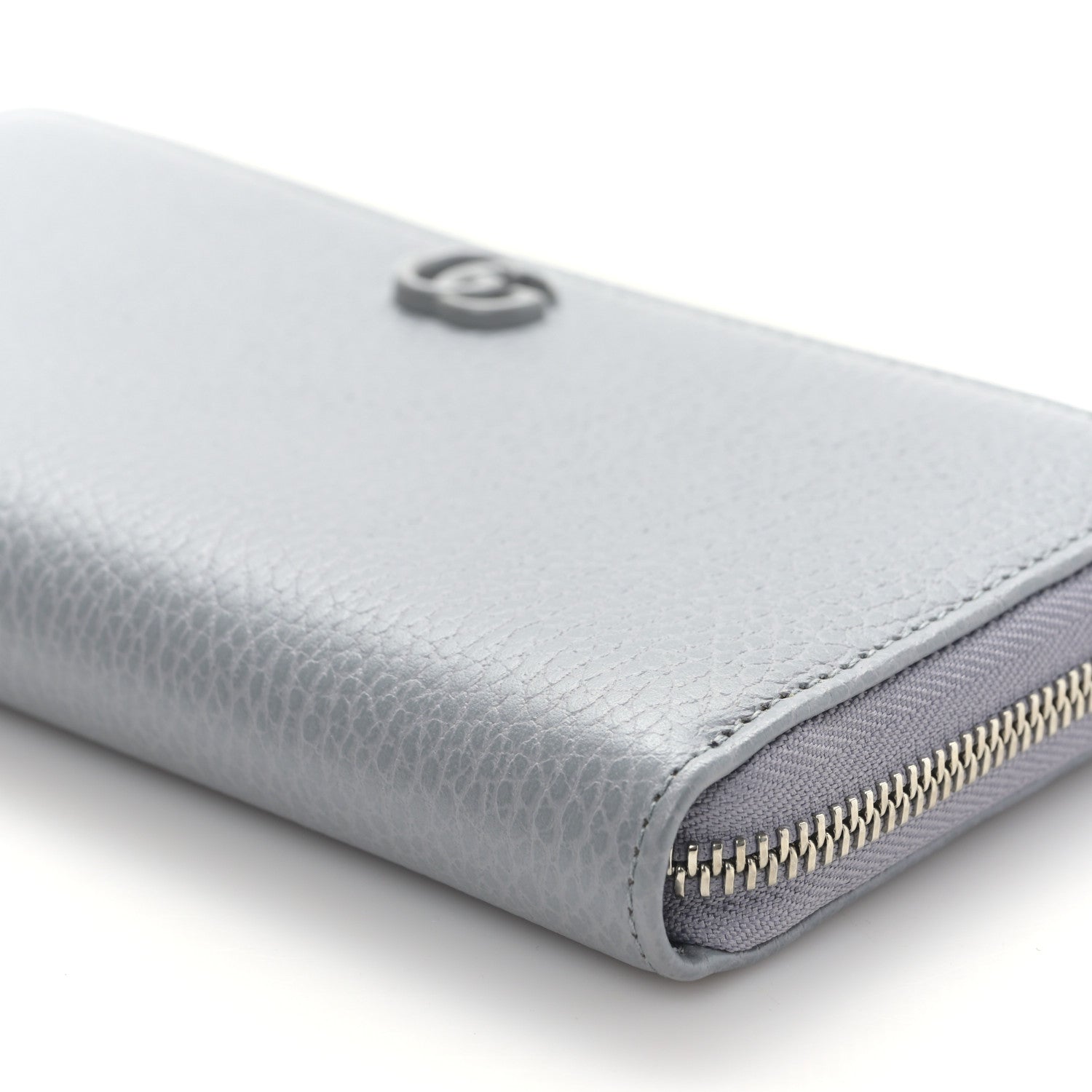 Gucci Dollar Calfskin Monochrome GG Marmont Zip Around Wallet Deep Grey 8 of 9