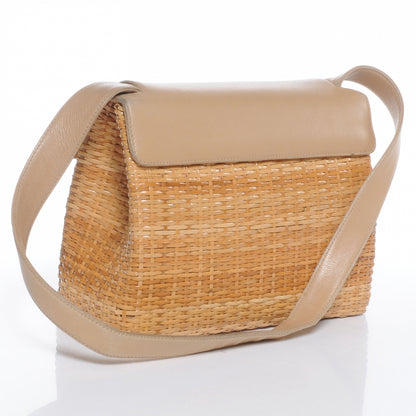 Chanel Straw Bag Tortoise CC Lock 3 of 10