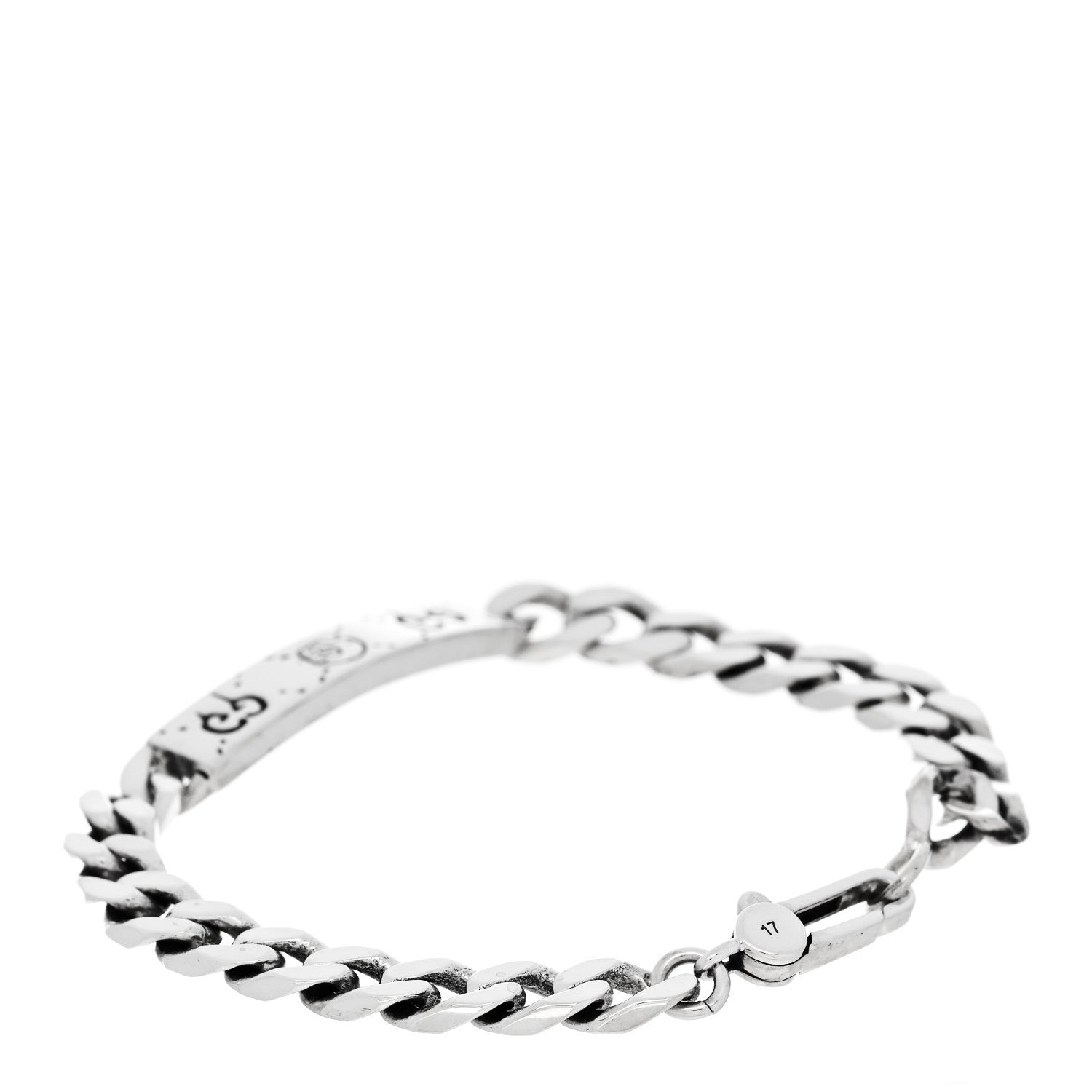 Gucci Sterling Silver GucciGhost Hamlet Skull ID Chain Bracelet 2 of 5