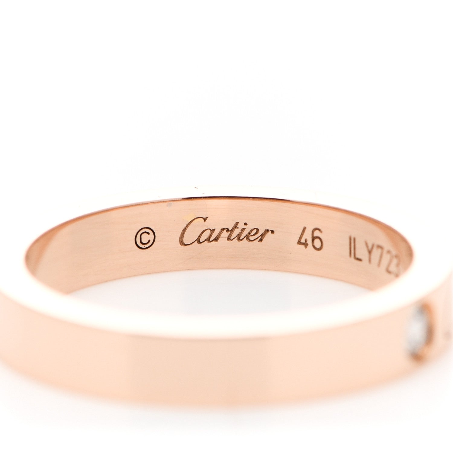 Cartier 18K Pink Gold Diamond 3mm C De Cartier Wedding Band Ring 46 3.75 4 of 7