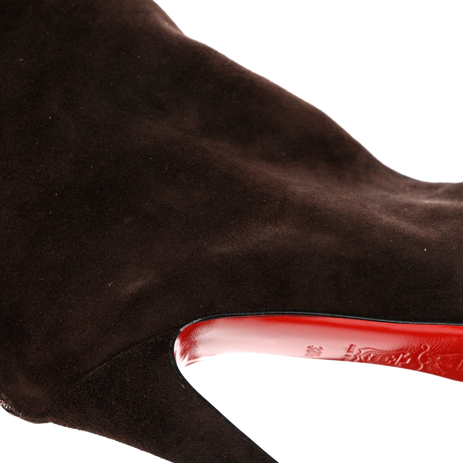 Christian Louboutin Suede Bourge Zeppa Tall Boots 38.5 Brown 8 of 10