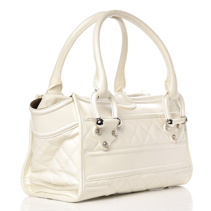 Burberry Leather Quilted Large Manor Tote White 3 of 17