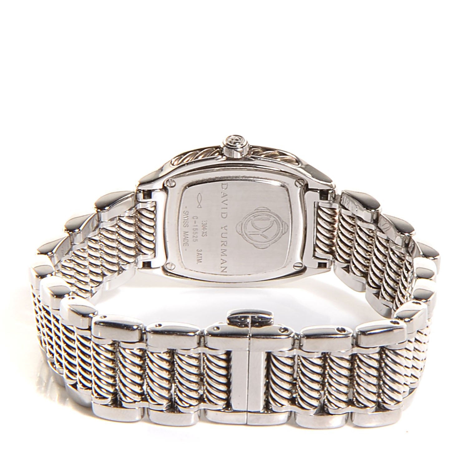 David Yurman Stainless Steel Sterling Silver Diamond Mother of Pearl 25mm Thoroughbred Quartz Watch 3 of 7