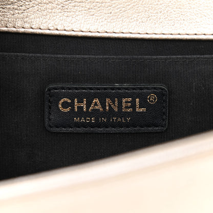 Chanel Metallic Goatskin Calfskin Medium Boy Flap Gold Black 6 of 13