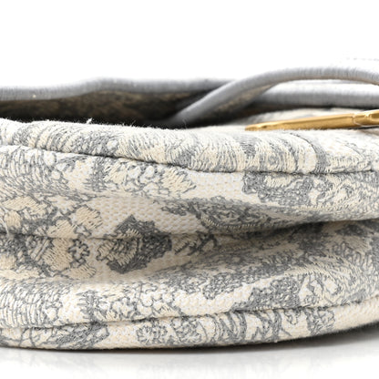 Christian Dior Canvas Embroidered Toile de Jouy Saddle Bag Gray 10 of 10
