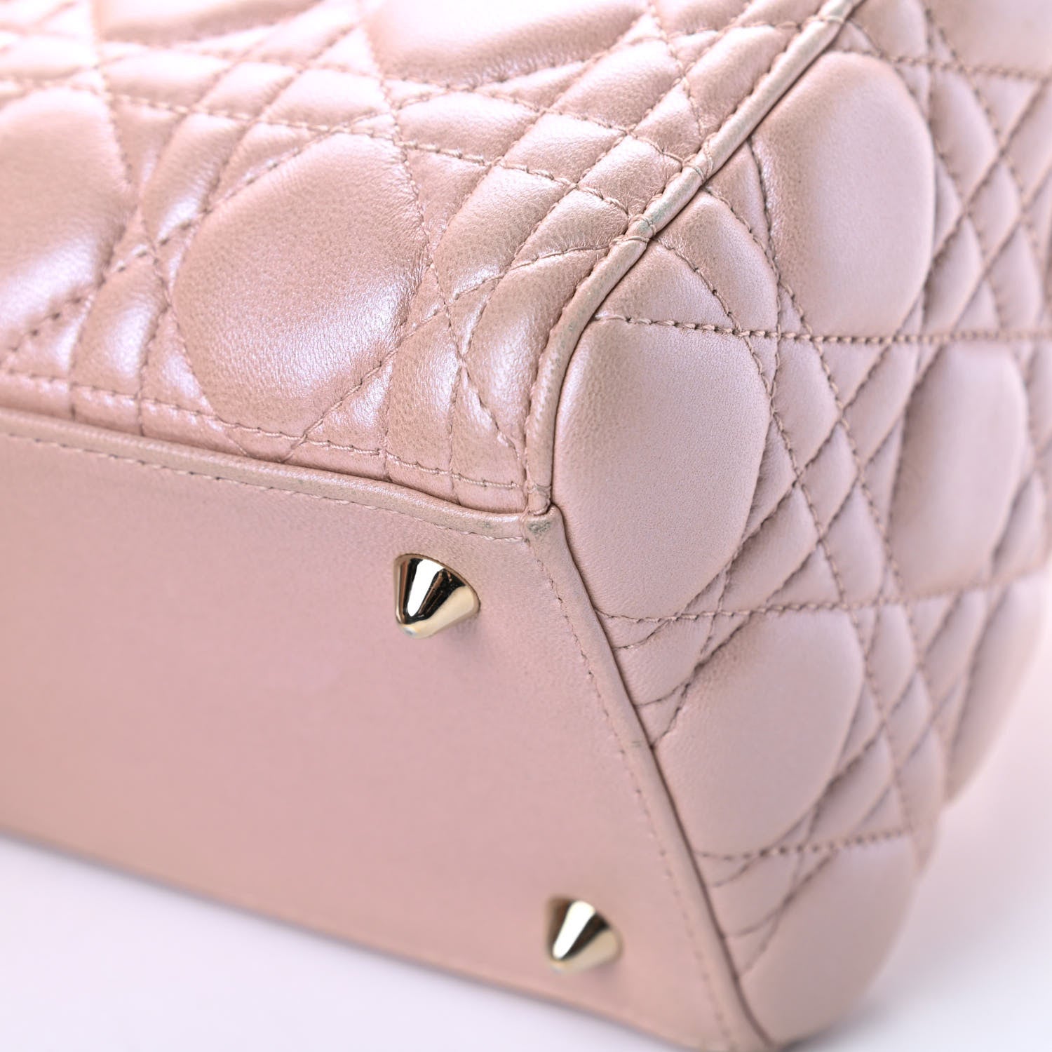 Christian Dior Pearly Lambskin Cannage Medium Lady Dior Lotus 11 of 16