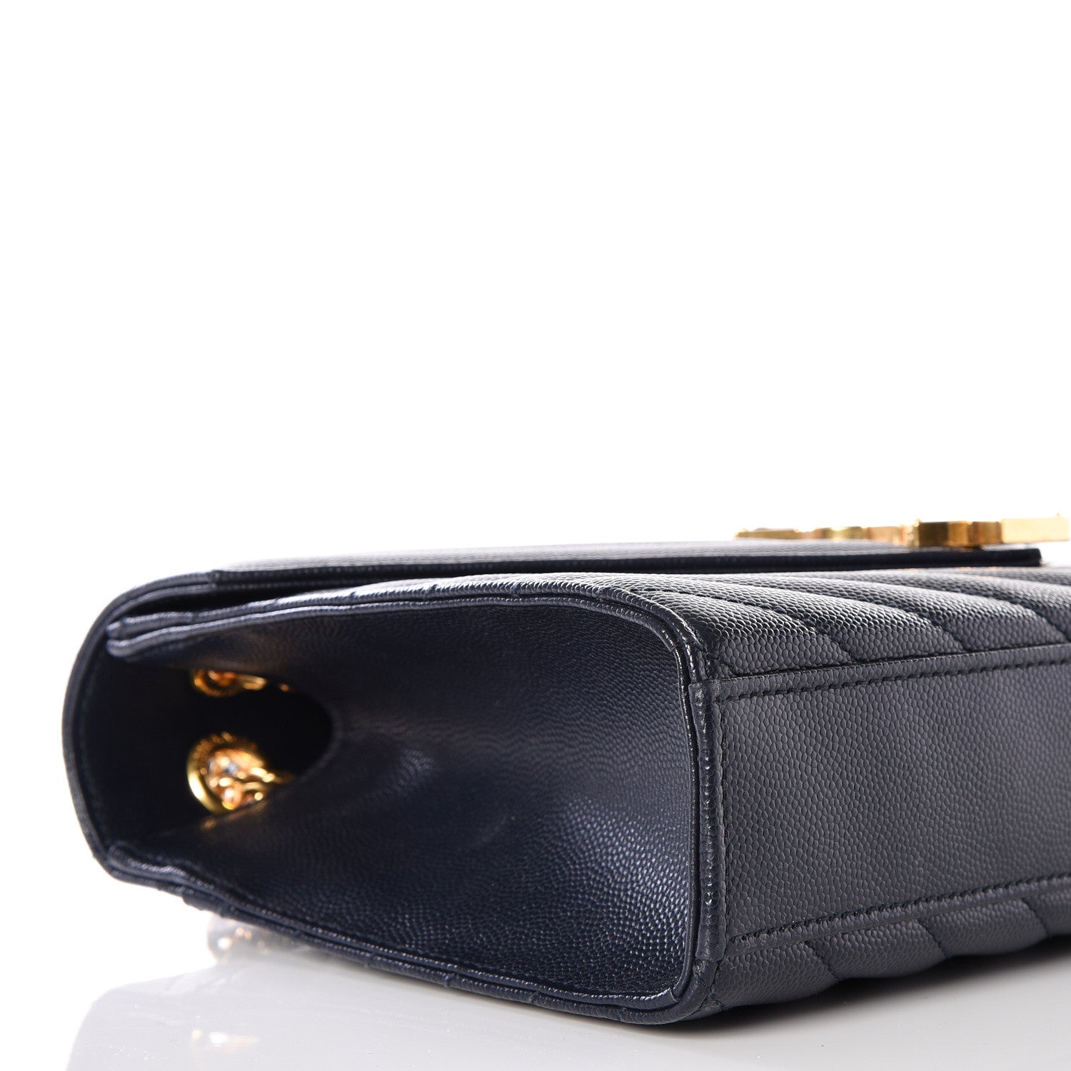 Saint Laurent Grain De Poudre Matelasse Chevron Medium Monogram Satchel Midnight Blue 6 of 10