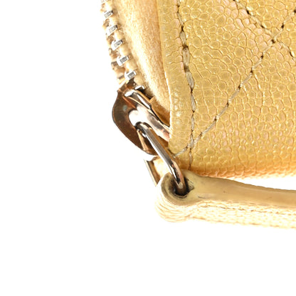 Chanel Iridescent Caviar Quilted Medium Zip Around Wallet Yellow 10 of 13