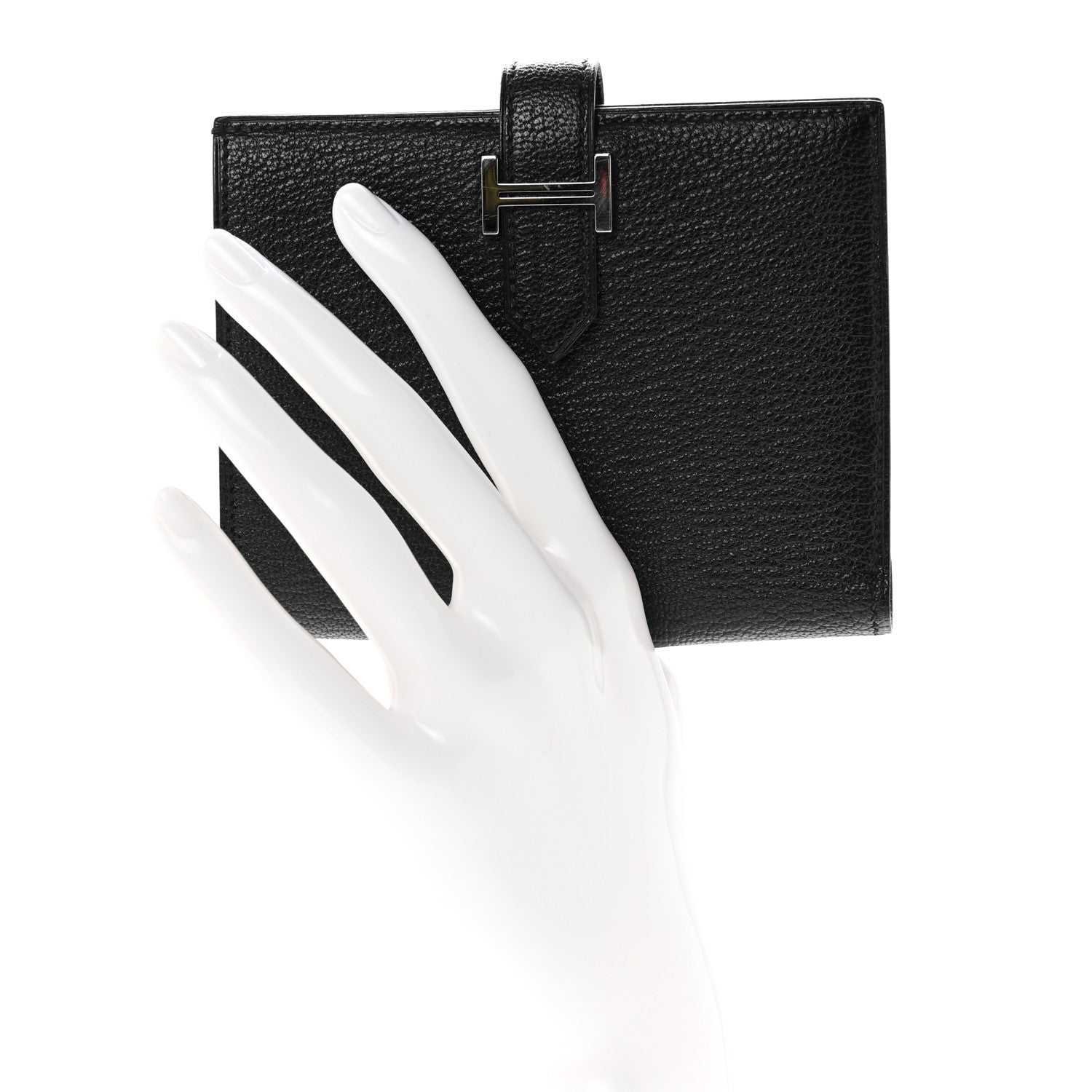 Hermes Chevre Mysore Bearn Compact Wallet Black 2 of 6