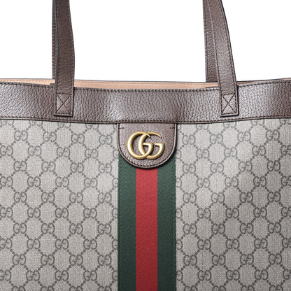 Gucci X DISNEY GG Supreme Monogram Web Three Little Pigs Large Ophidia Tote Beige New Acero 9 of 9