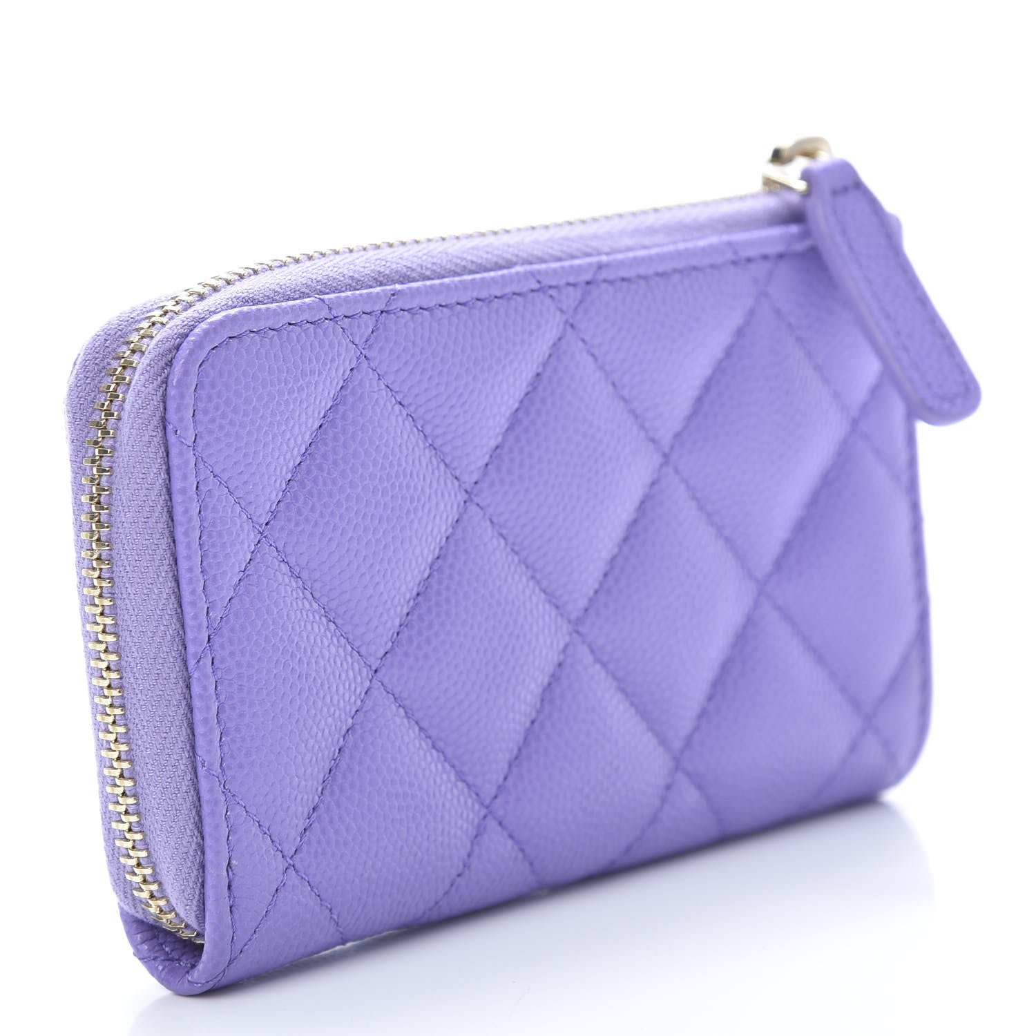 Chanel Caviar Quilted Zipped Key Holder Case Purple 3 of 8