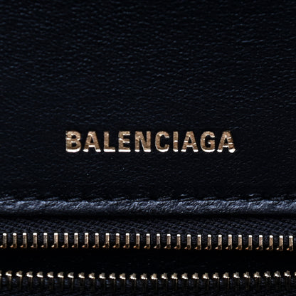 Balenciaga Shiny Box Calfskin Medium Hourglass Top Handle Bag Black 6 of 8
