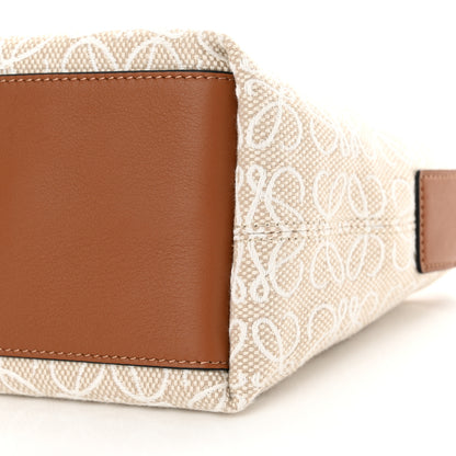 Loewe Jacquard Anagram Calfskin Small Cubi Bag Ecru Tan 10 of 10