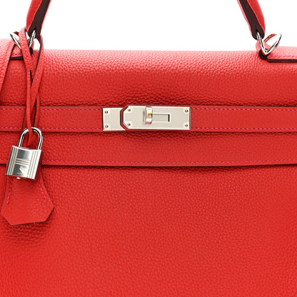Hermes Taurillon Clemence Kelly Retourne 32 Rouge Tomate 8 of 10