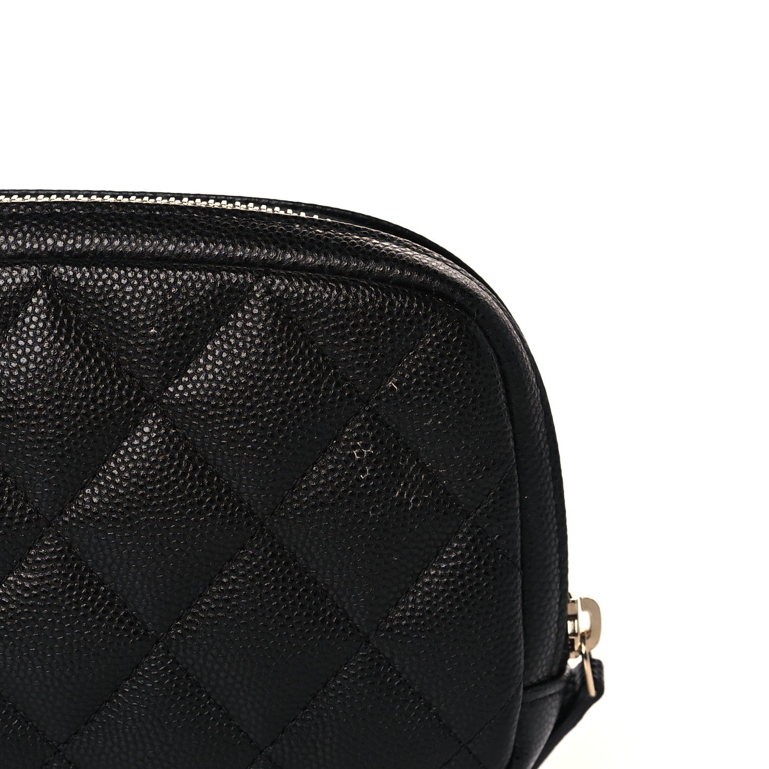Chanel Caviar Quilted Small Curvy Pouch Cosmetic Case Black 9 of 10