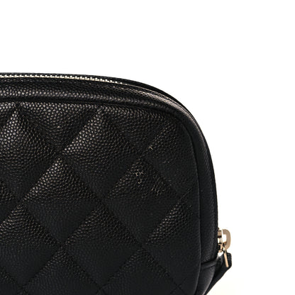Chanel Caviar Quilted Small Curvy Pouch Cosmetic Case Black 9 of 10