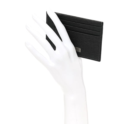 Salvatore Ferragamo Stamped Calfskin Cardholder Black 2 of 7
