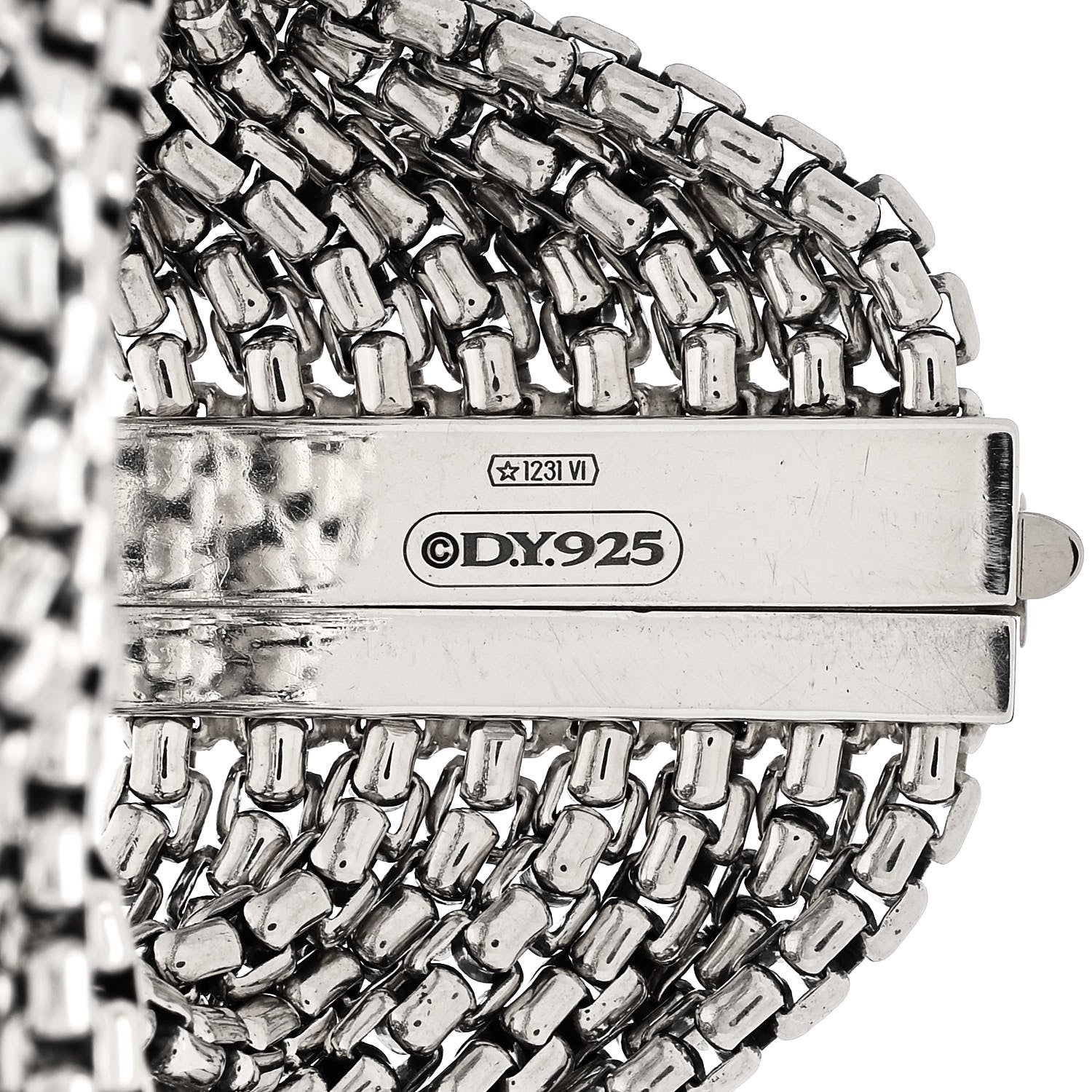 David Yurman Sterling Silver 8 Row Box Chain Bracelet 3 of 3