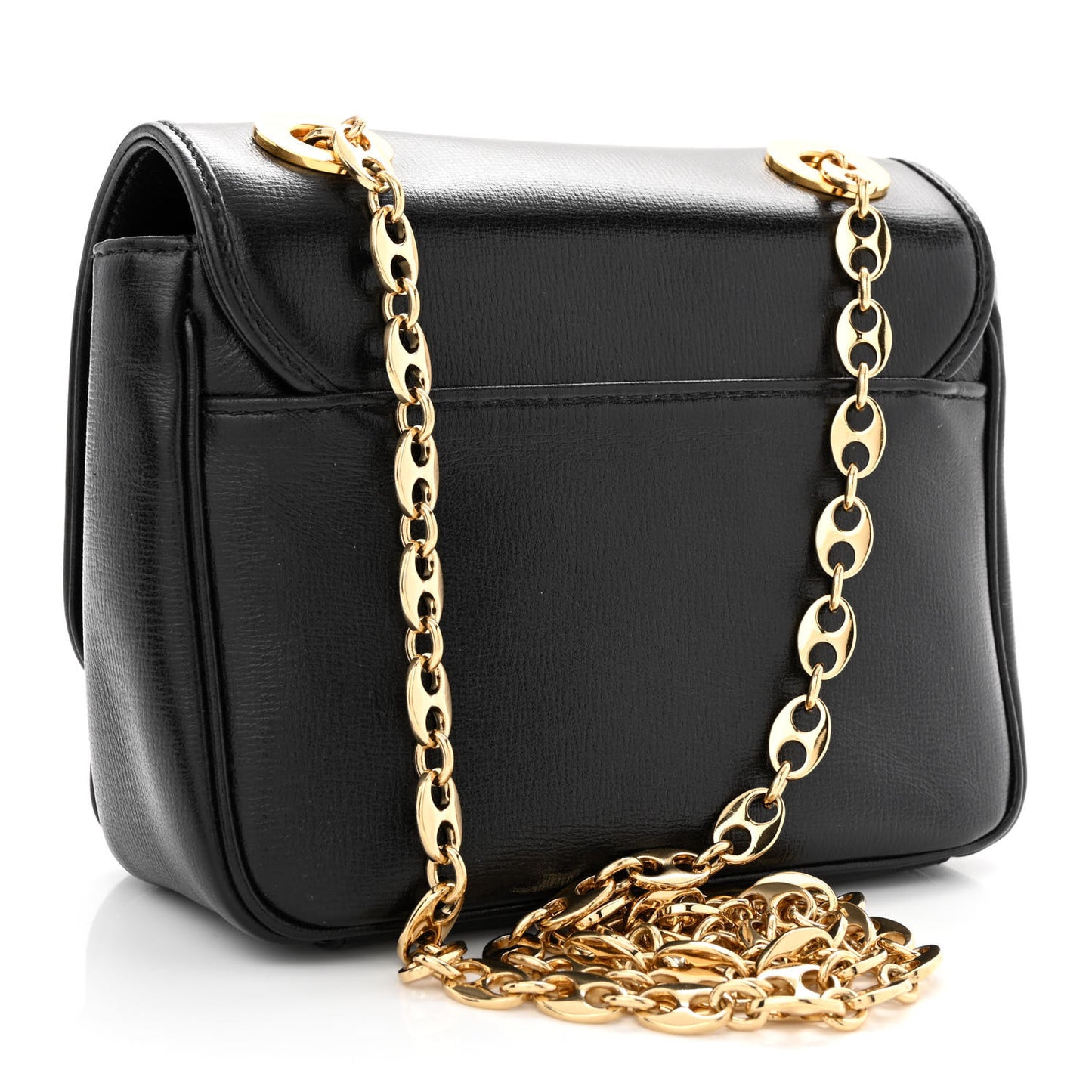 Azalea Calfskin Mini Marina Chain Shoulder Bag Black