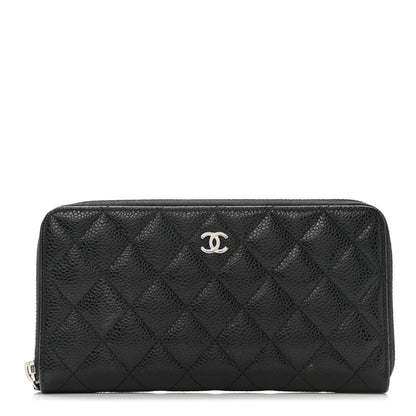 Chanel Caviar Quilted Large Gusset Zip Around Wallet Black 1 of 10