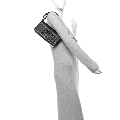 Chanel Lambskin Quilted CC Chocolate Bar Flap Black 2 of 10