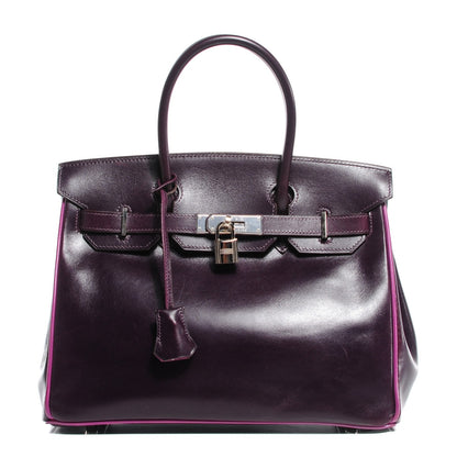 Hermes Box Bi-Color Birkin 30 Raisin Cyclamen 1 of 26