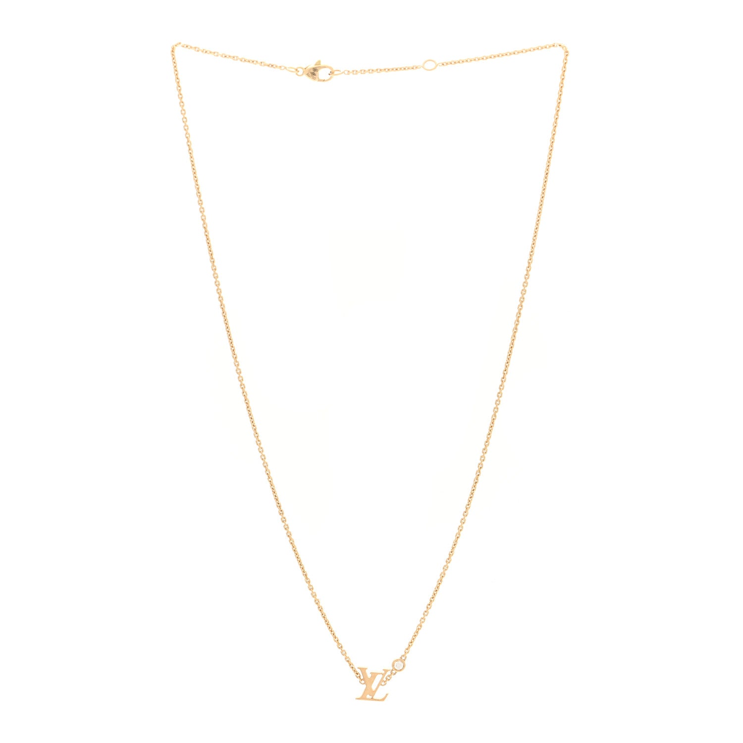Louis Vuitton 18K Yellow Gold Diamond Idylle Blossom LV Pendant Necklace 3 of 4