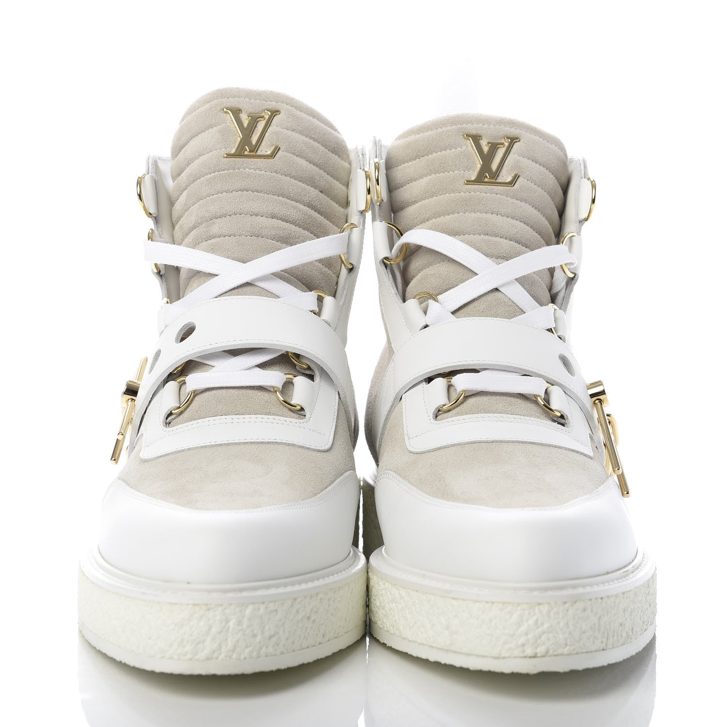 Louis Vuitton Calfskin Suede Mens Creeper Ankle Boots 8.5 White 2 of 10