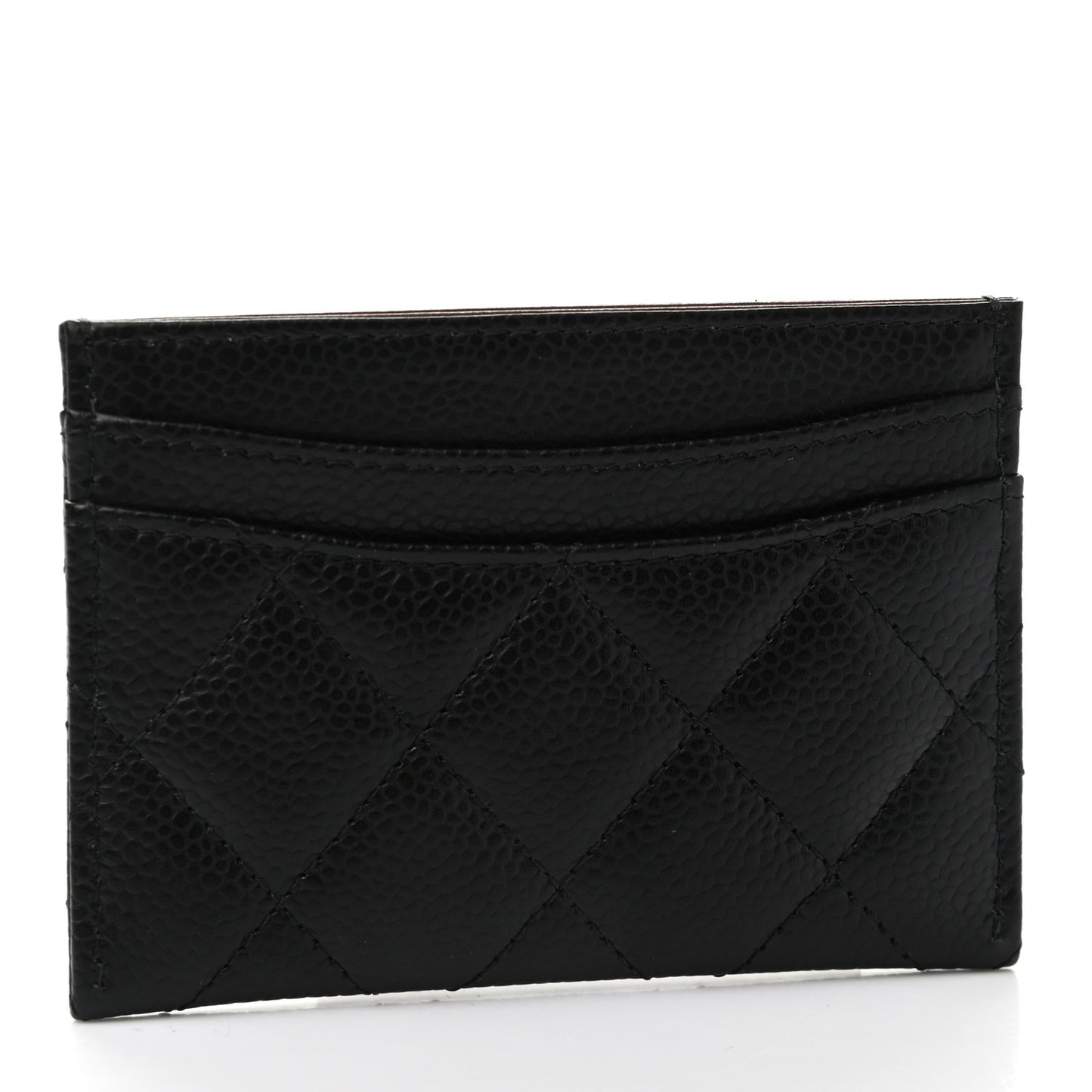 Caviar Quilted Card Holder Black