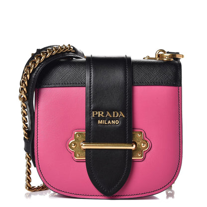 Prada City Calf Saffiano Pionniere Bag Nero Black Fuxia 1 of 7