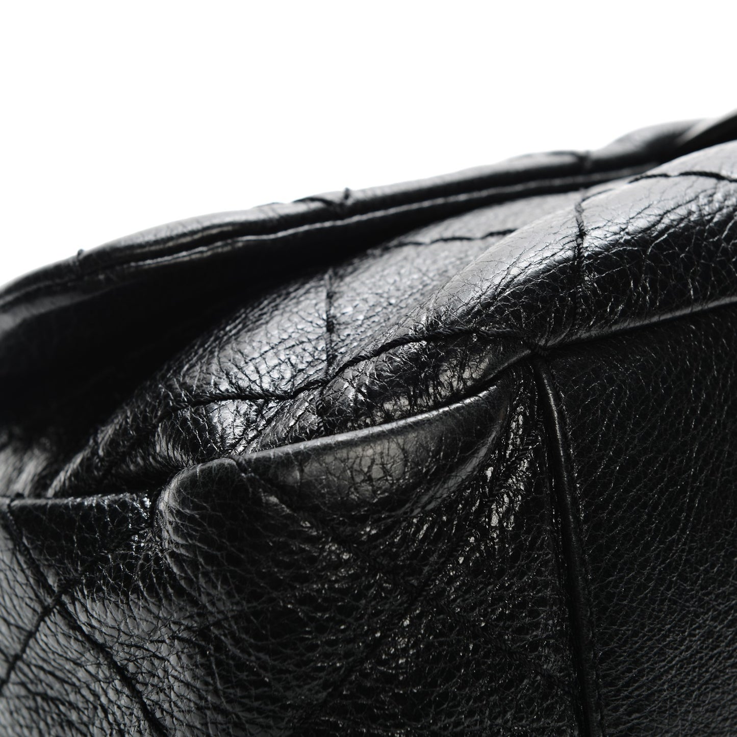 Glazed Calfskin Stitched XL On The Road Flap Black