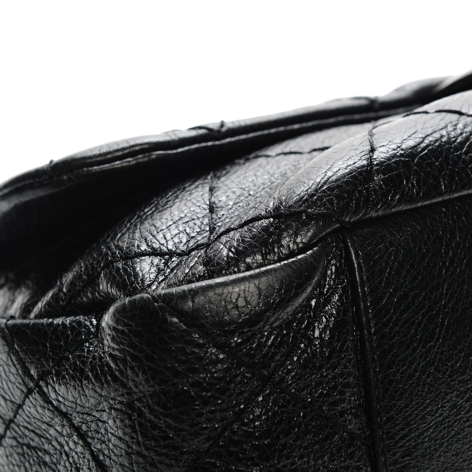 Chanel Glazed Calfskin Stitched XL On The Road Flap Black 9 of 10