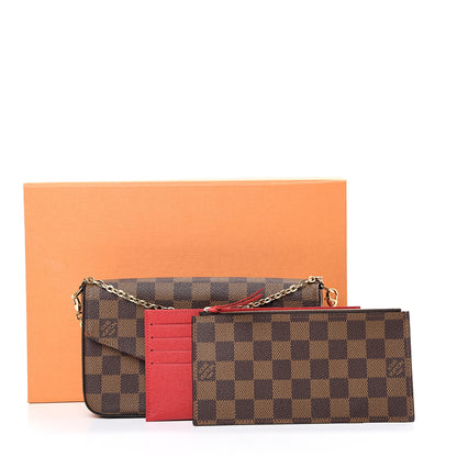 Louis Vuitton Damier Ebene Pochette Felicie Chain Wallet 14 of 14
