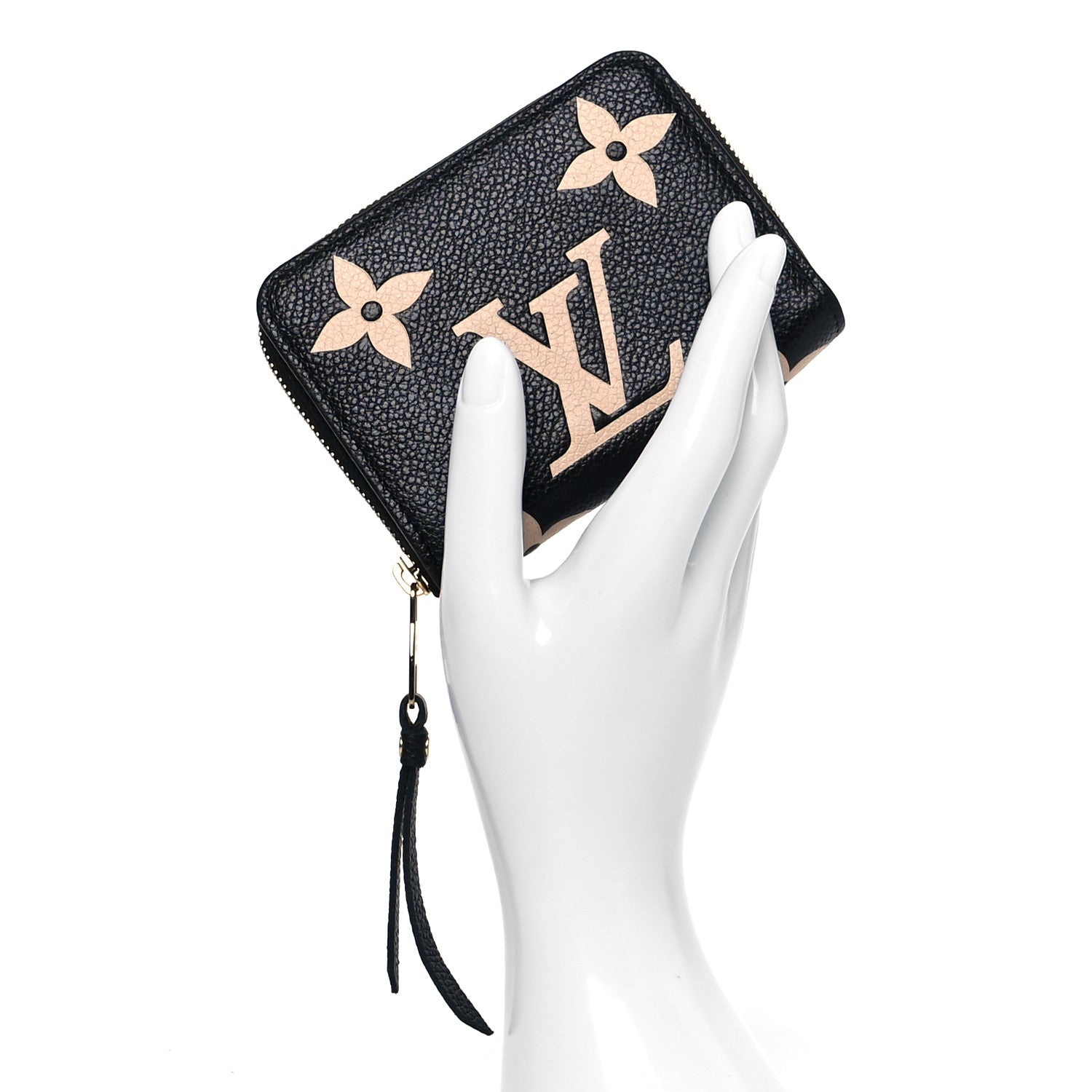 Louis Vuitton Empreinte Monogram Giant Zippy Coin Purse Black Beige 2 of 15