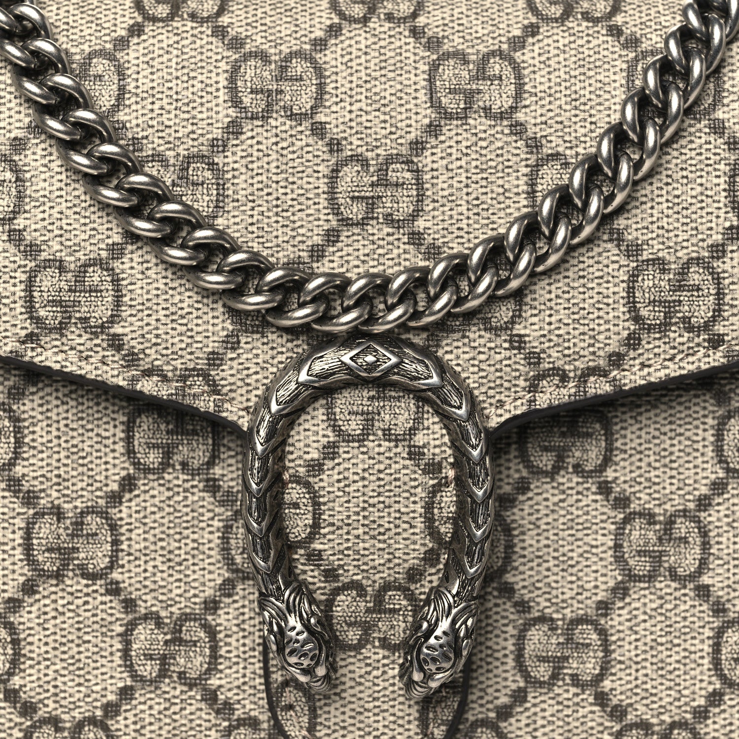 Gucci GG Supreme Monogram Mini Dionysus Chain Wallet Beige Taupe 8 of 11