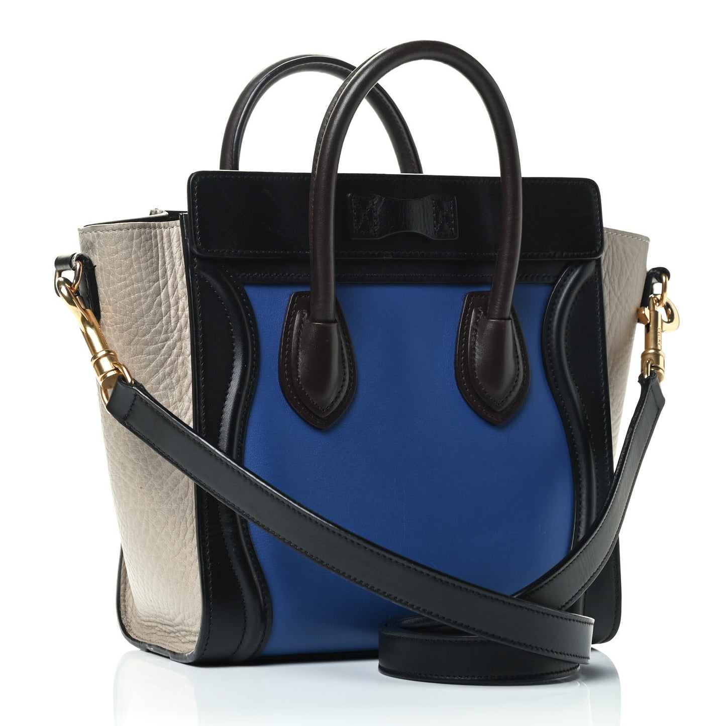 Smooth Calfskin Bullhide Nano Tri-Color Luggage Indigo