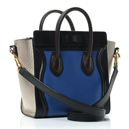 Celine Smooth Calfskin Bullhide Nano Tri-Color Luggage Indigo 2 of 4