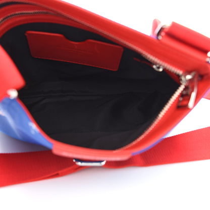 Alexander McQueen Nylon Dancing Skeleton Messenger Bag Blue Red White 5 of 8