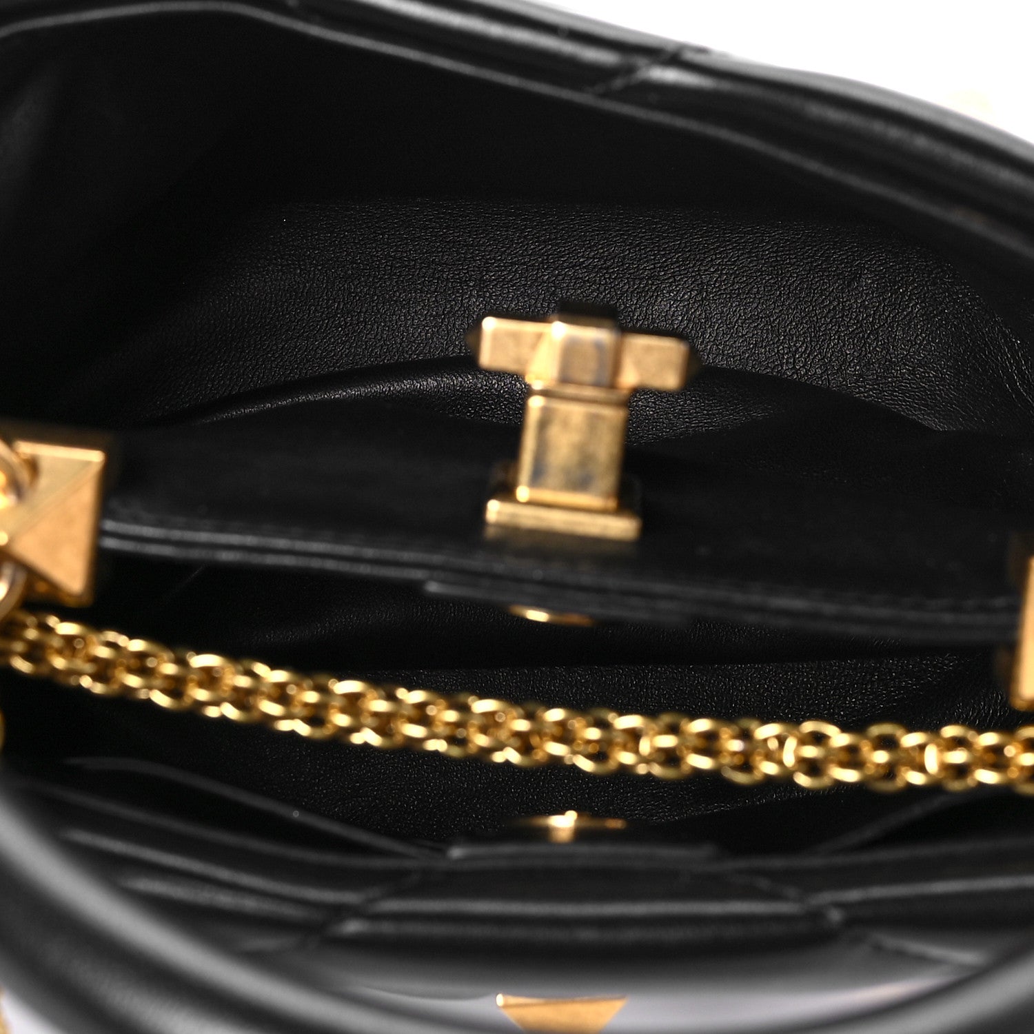 Valentino Garavani Nappa Small Roman Stud The Handle Bag Black 5 of 8