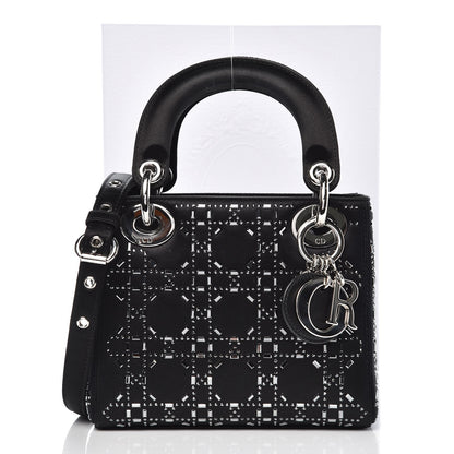 Christian Dior Satin Crystal Cannage Mini Lady Dior Black 10 of 10