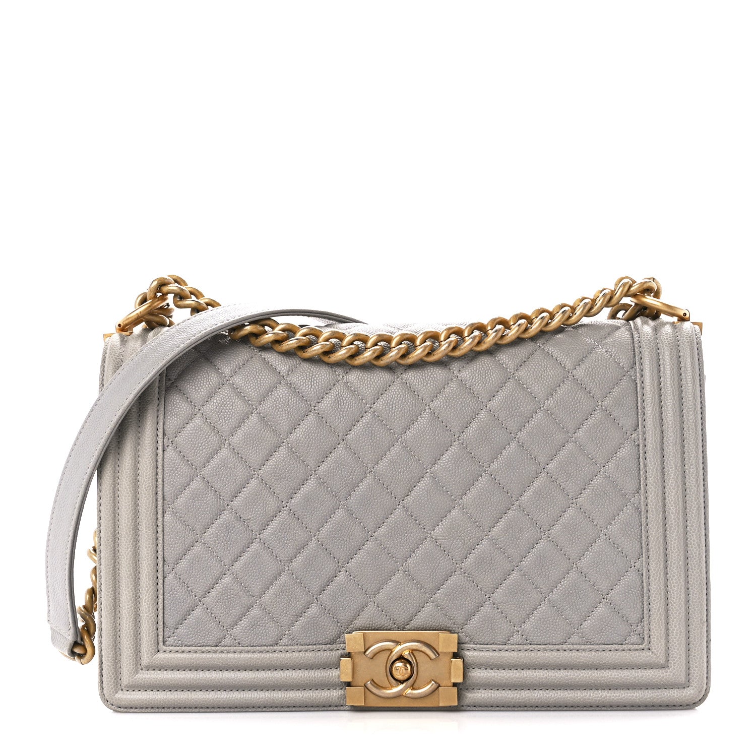 Chanel Caviar Quilted New Medium Boy Flap Grey 1 of 13