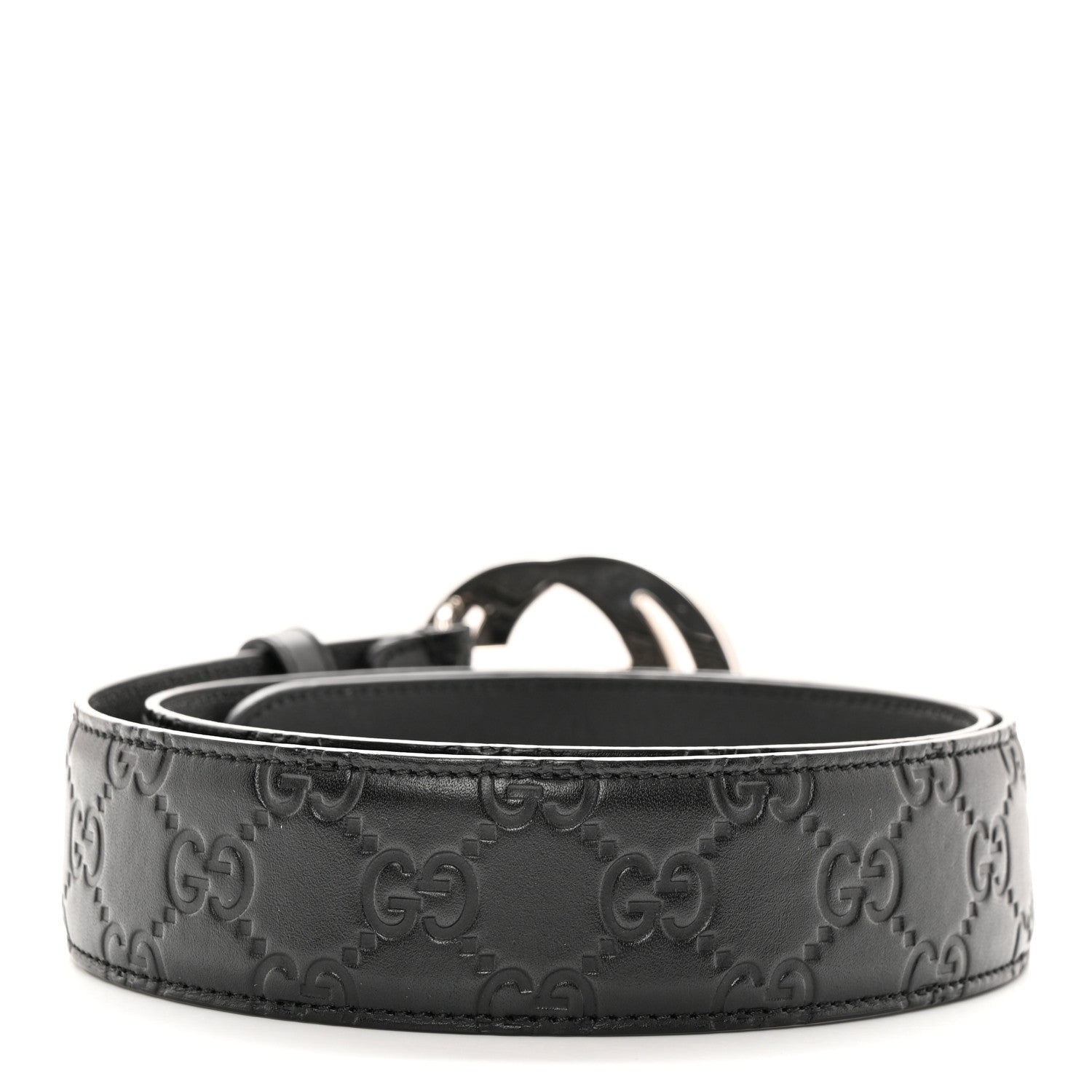 Gucci Guccissima Signature Interlocking G 40mm Belt 85 34 Black 2 of 8