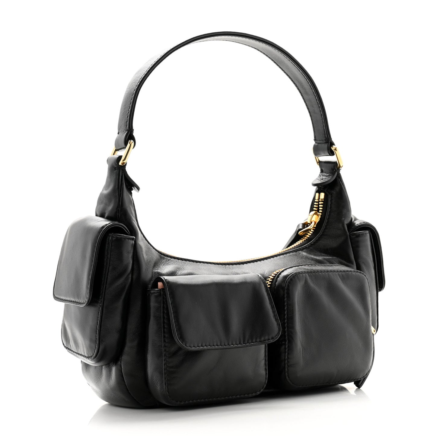 Nappa Multi Pocket Hobo Black