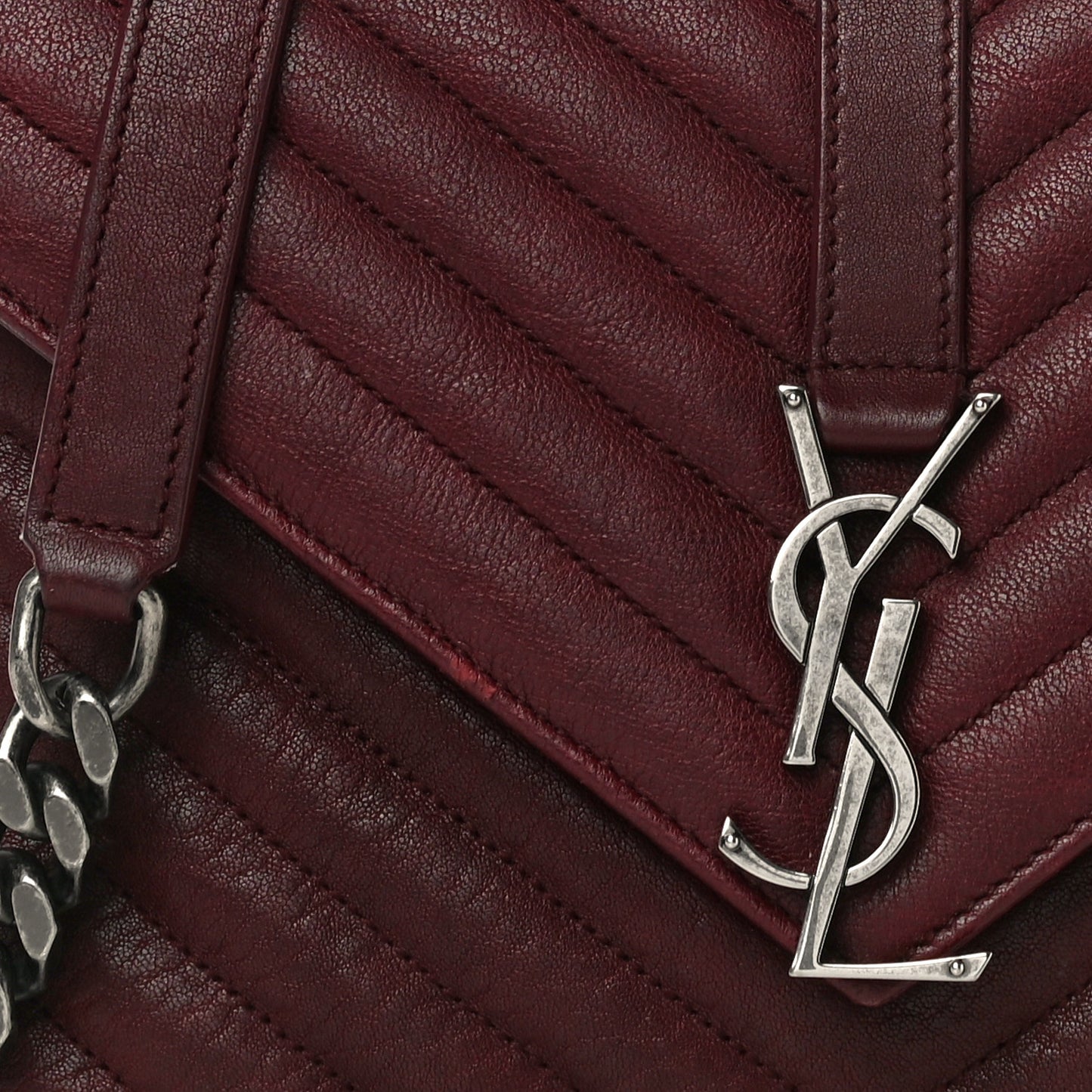 Sheepskin Matelasse Chevron Medium College Bag Rouge Legion