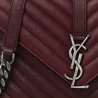 Saint Laurent Sheepskin Matelasse Chevron Medium College Bag Rouge Legion 15 of 15