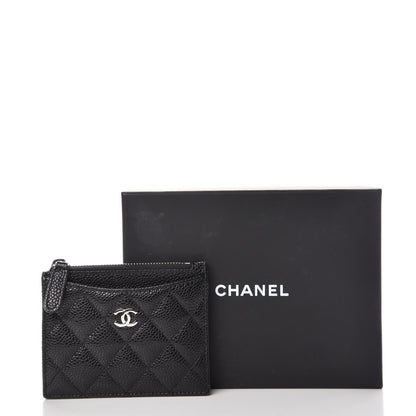 Chanel Caviar Quilted CC Zip Card Holder Black 9 of 9
