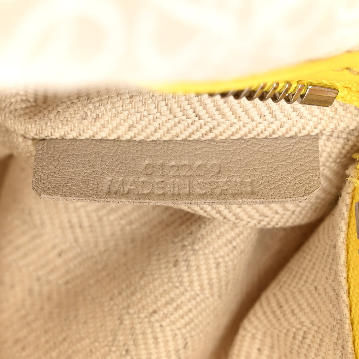 Jacquard Anagram Calfskin Small Cubi Bag Ecru Lemon