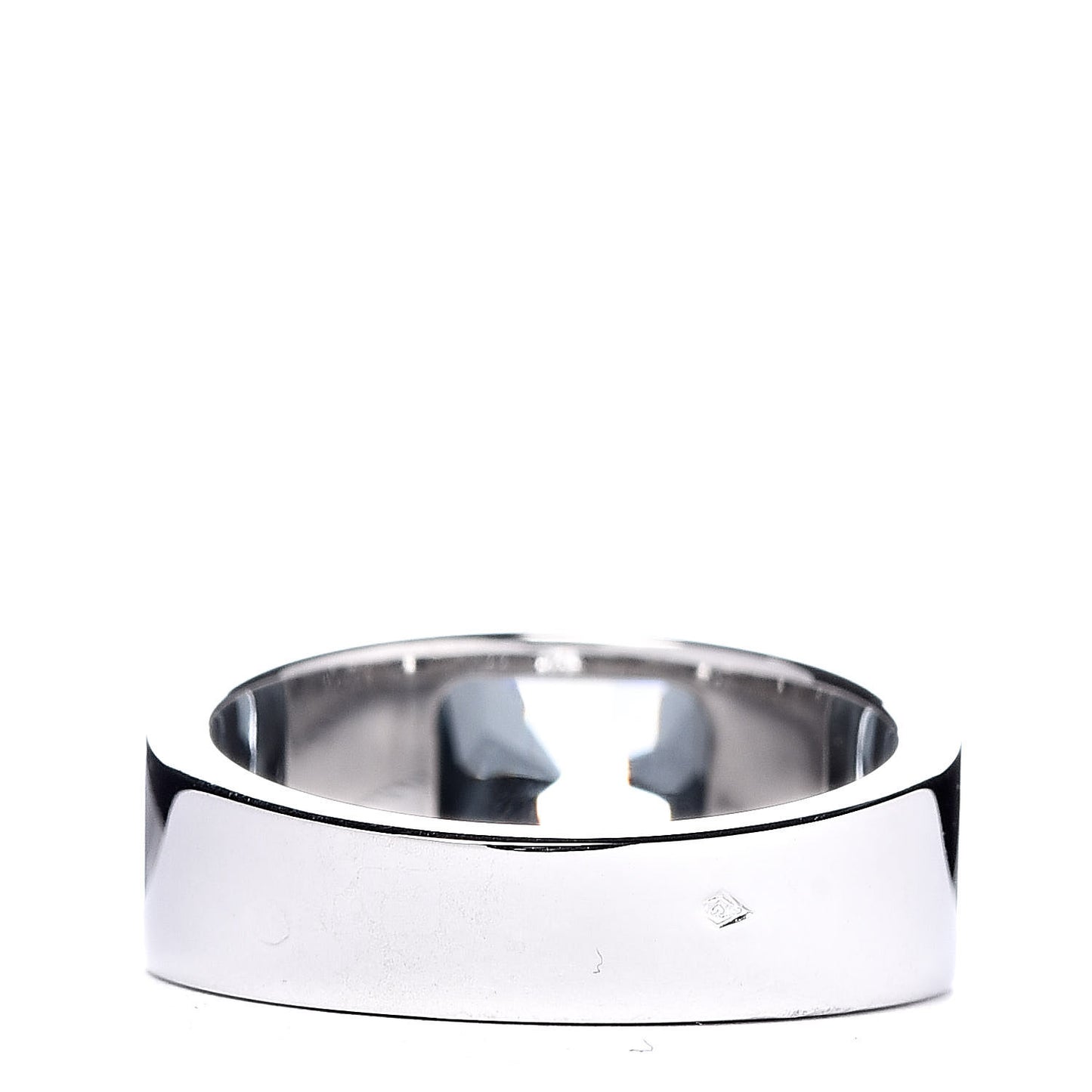 18K White Gold Aquamarine Tank Ring 49 4.75
