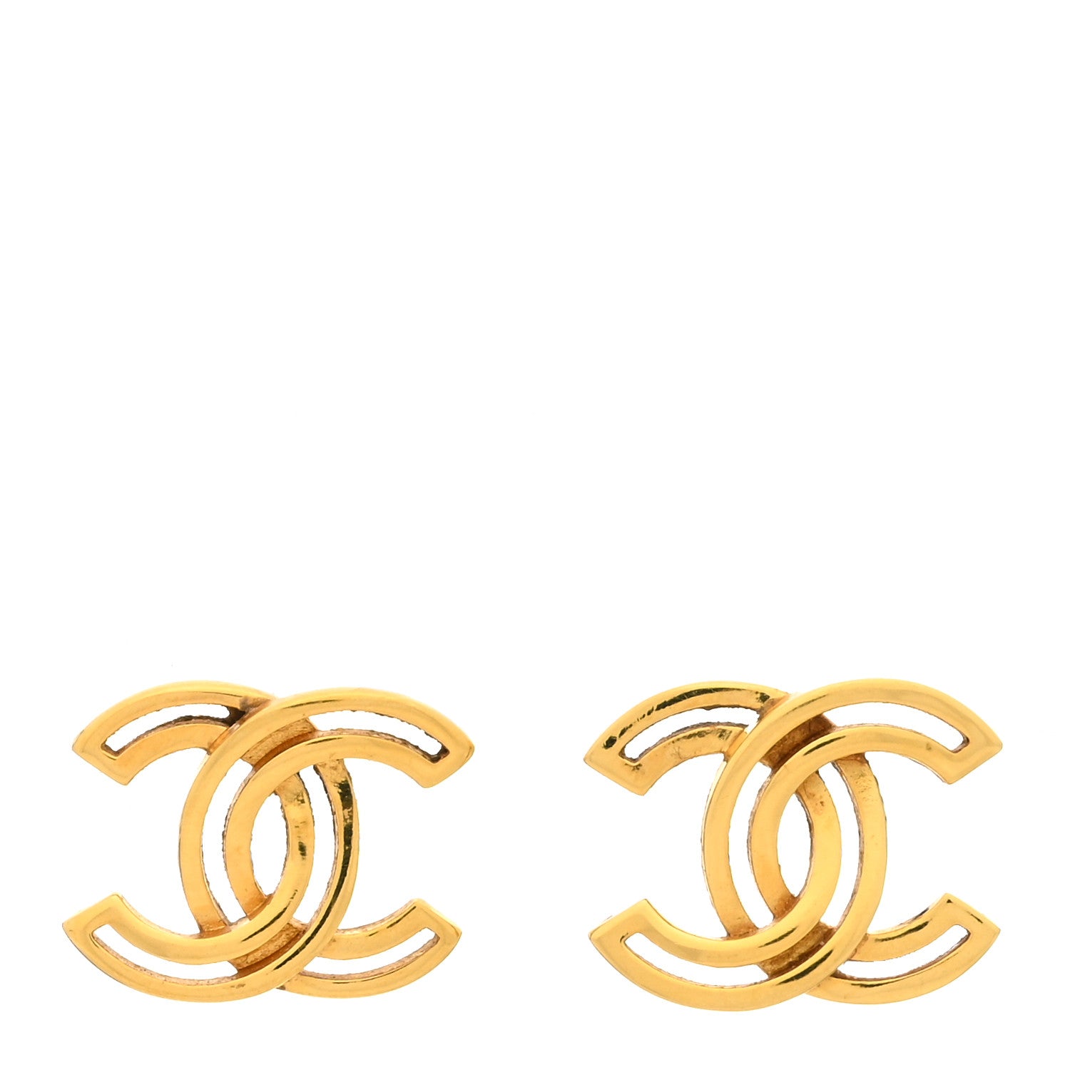 Chanel Metal Obazine CC Earrings Gold 1 of 3