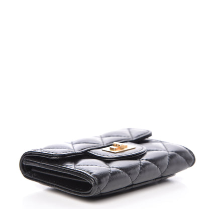 Chanel Aged Calfskin Quilted Reissue Flap Card Holder Wallet Black 4 of 11